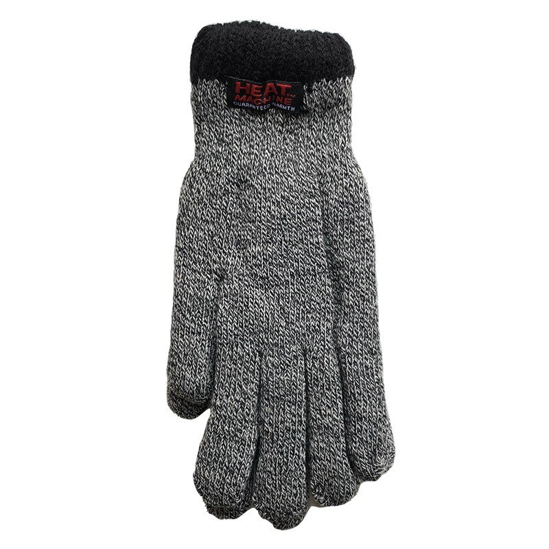 Mens Heat Machine Grey Marl Thermal Gloves L/XL