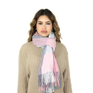Ladies Pink Check  Brushed Super Soft Scarf