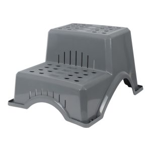 Grey Plastic Double Step/Stool - Collection Only